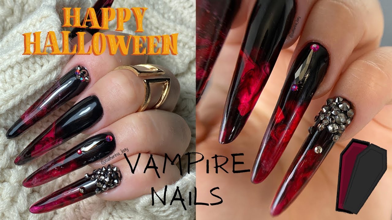 Halloween Nail Art|Halloween Nails|Vampire Nails|Unghie per Halloween|Ногти на Хэллоуин