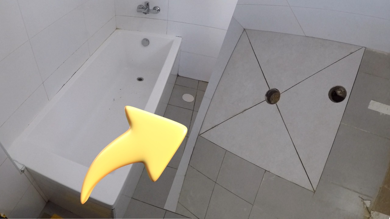 Bath to Shower Four Tiles - מאמבטיה למקלחת בארבע אריחי קרמיקה