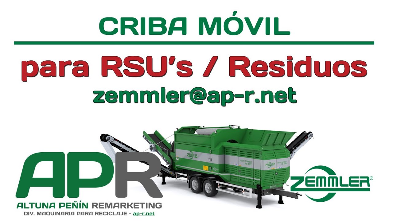 Criba móvil de doble tambor (trómel) en aplicación para RSUs / Residuos