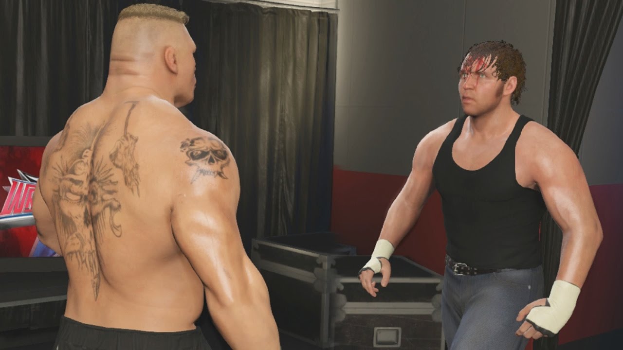 WWE 2K17 Backstage - Brock Lesnar vs Dean Ambrose - Wrestlemania 32