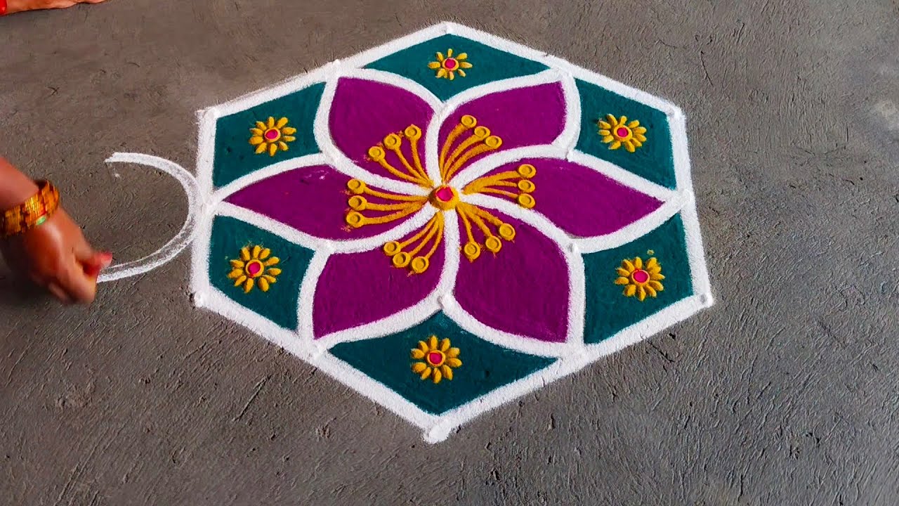 5×3 simple rangoli design 🙏❤️❤️❤️❤️