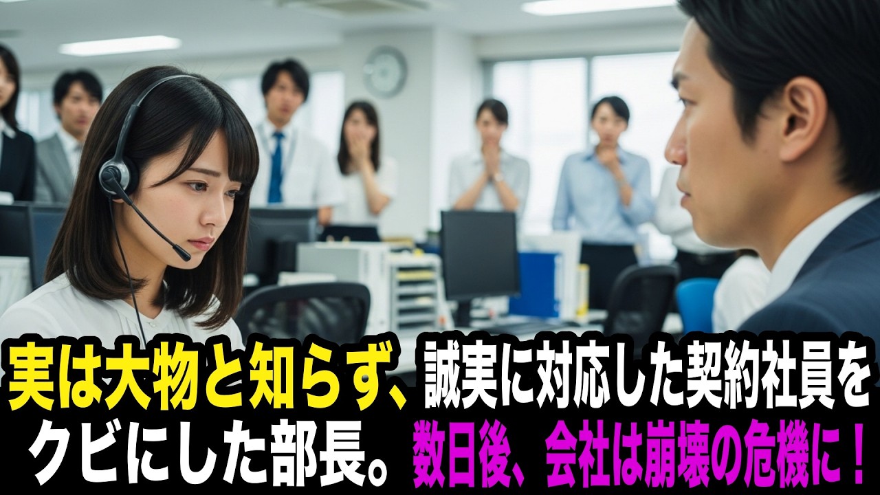 「大物とは知らず」誠実な対応をした契約社員に解雇通知が。翌月、会社が崩壊の危機へ...