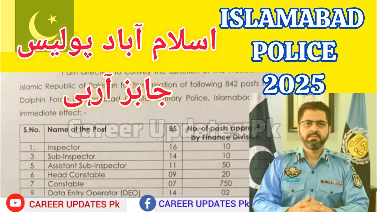 Islamabad Police Jobs 2025 | Upcoming Jobs in Pakistan 2025