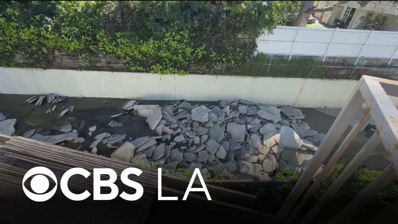 Slabs of concrete swept up in Santa Monica Channel after powerful winter storms