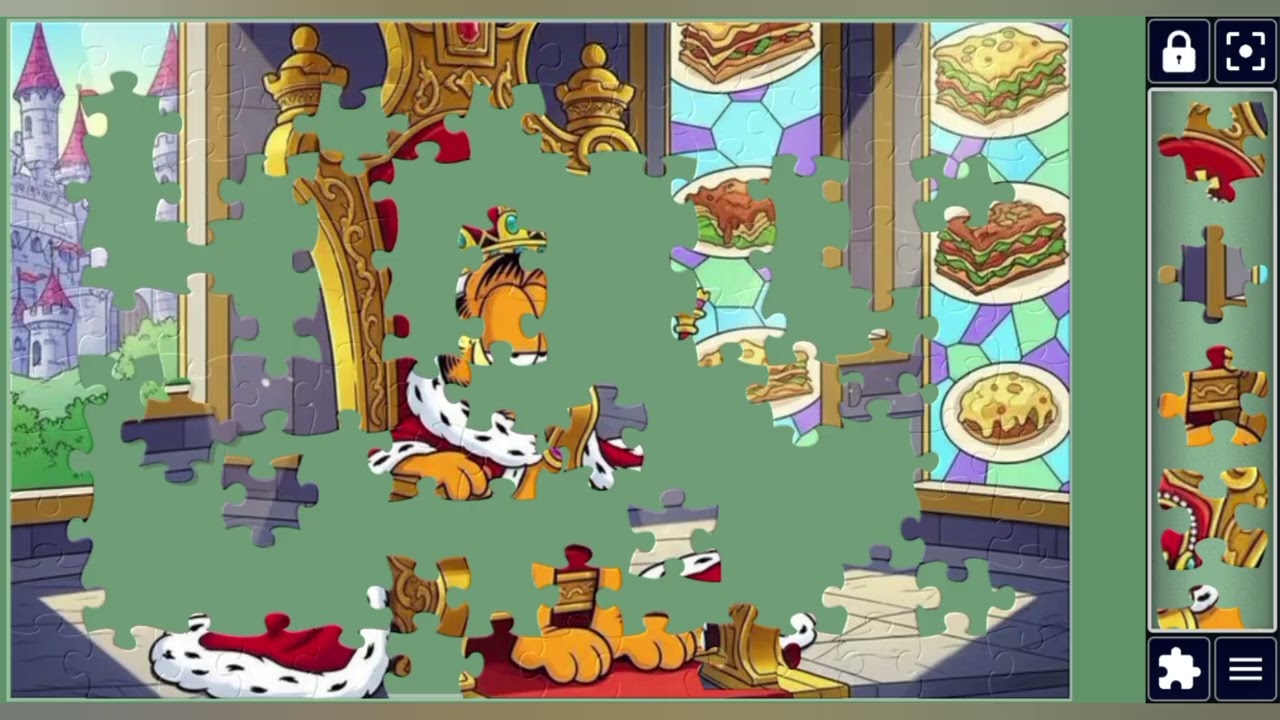 Garfield the Lasagna King👑🥪🥞🐾🧩 Cute jigsaw puzzle 🧩//@jigsawart4512 