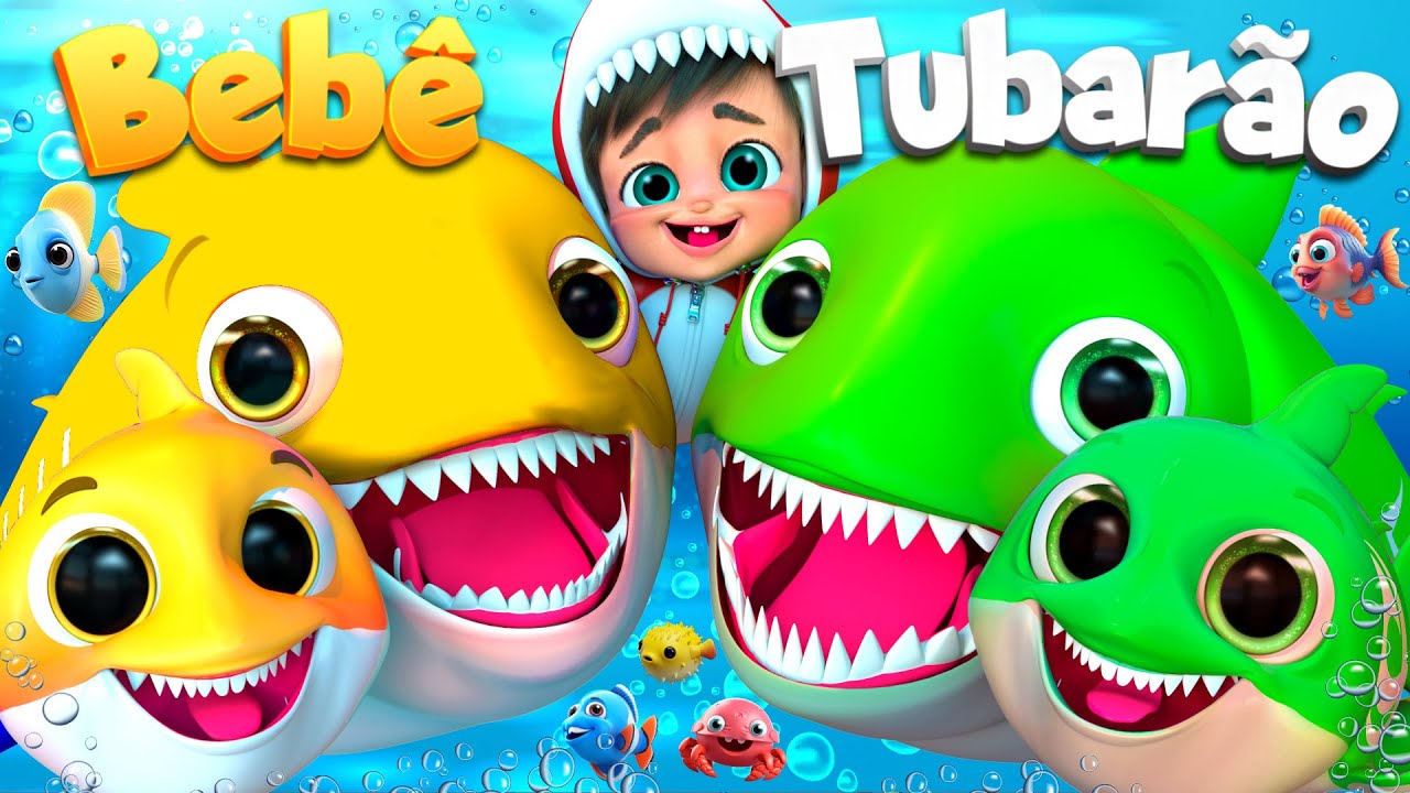 Bebê Tubarão e a Família Tubarão @SuperLucaPortugues #rimasinfantis #musicasinfantis #bebetubarao