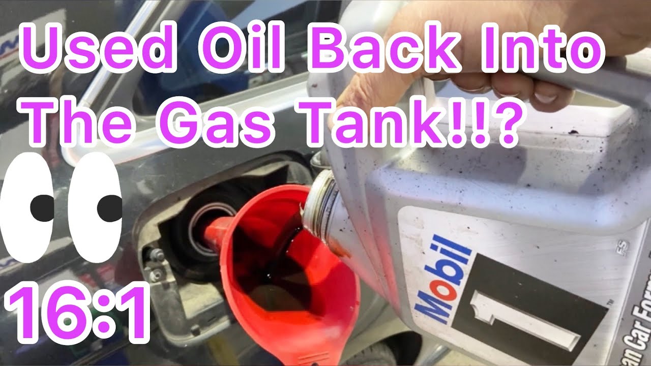 Used Oil Change Into the Fuel Tank?  All 5 qu 16:1 ratio Will it still run? Exhaust Smoke? Part 1 A4
