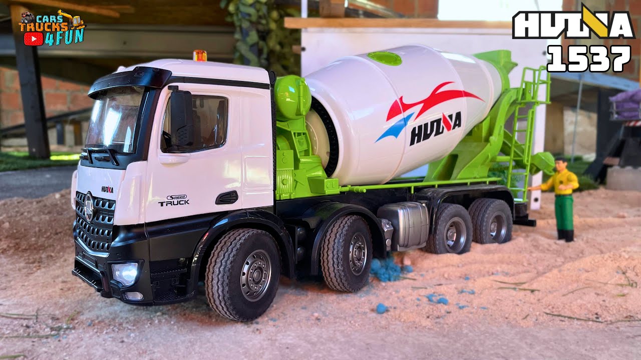 Huina 1537 RC Concrete Mixer Truck | Unboxing & First Drive | RC Construction @CarsTrucks4Fun