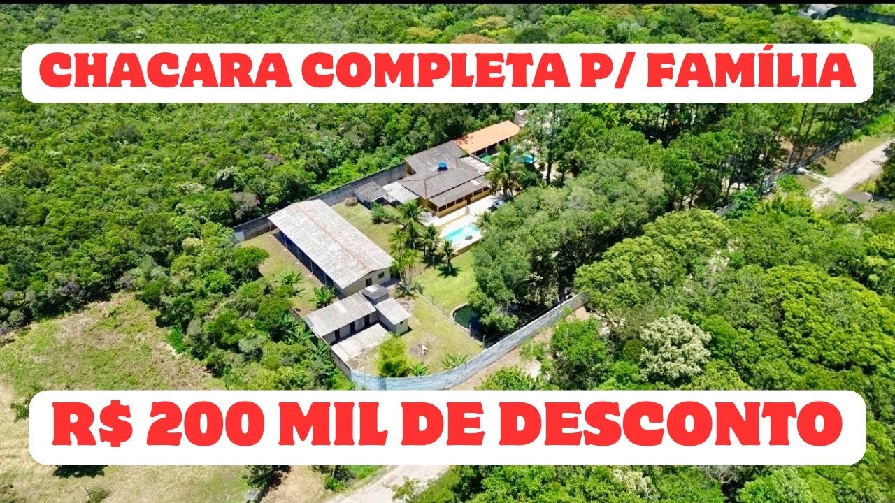 CHÁCARA COMPLETA COM R$ 200 MIL DE DESCONTO EM ITANHAÉM/SP