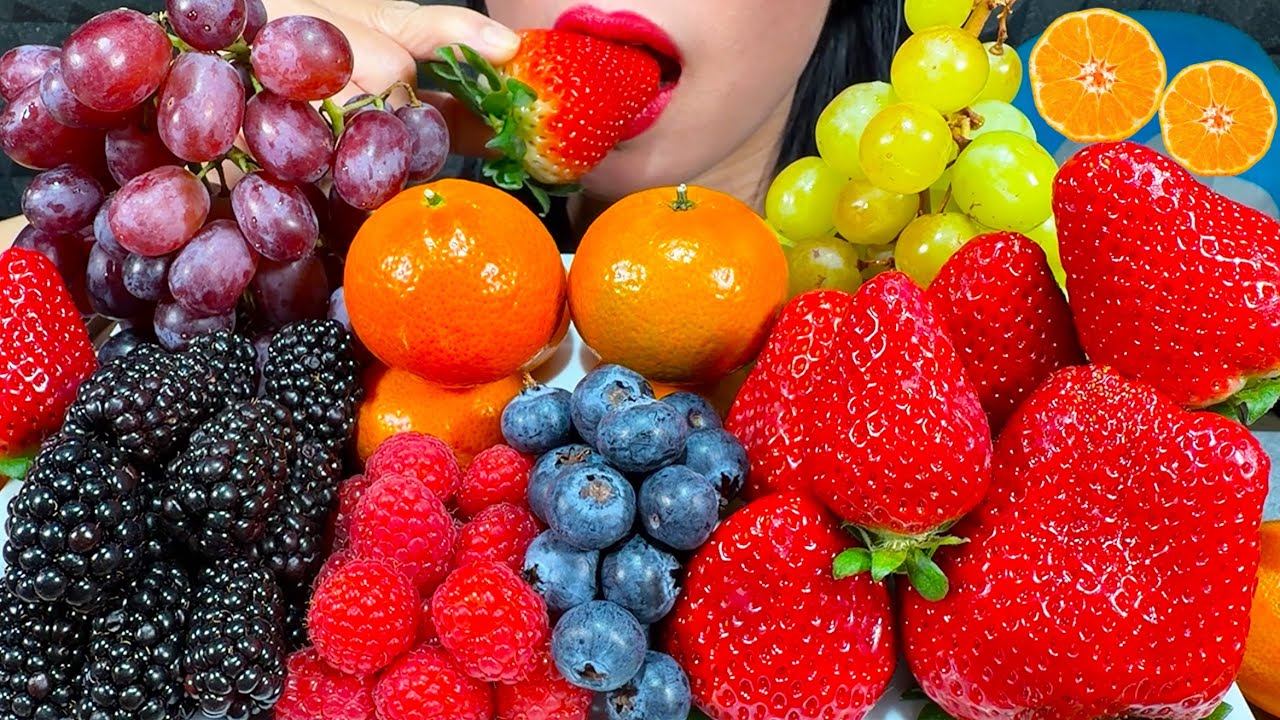 ASMR FRESH FRUIT PLATTER *MAKAN BUAH SEGAR* ताजे फल खाएं MUKBANG MASSIVE Eating Sounds