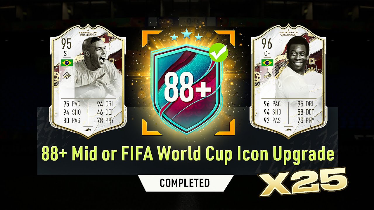 FIFA 23 25 x 88+ Mid or World Cup Icon Upgrade Packs!