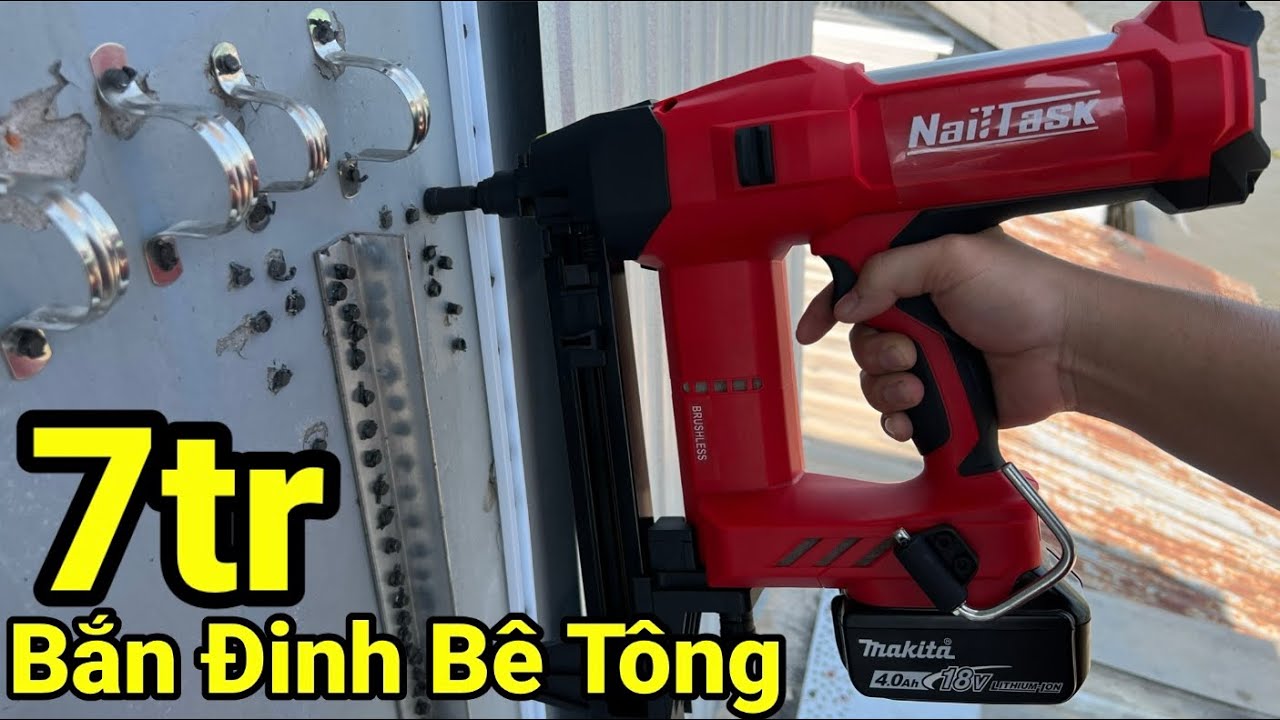 Máy Bắn Đinh Bê Tông Xài Pin Makita Phổ Thông | Không Xài Gas | Không Than Xài Bao Bền