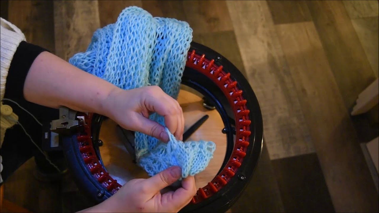 HOW TO MAKE DROP STITCH SCARF , INFINITY SCARF  (FRANCAIS) | KNITTING MACHINE