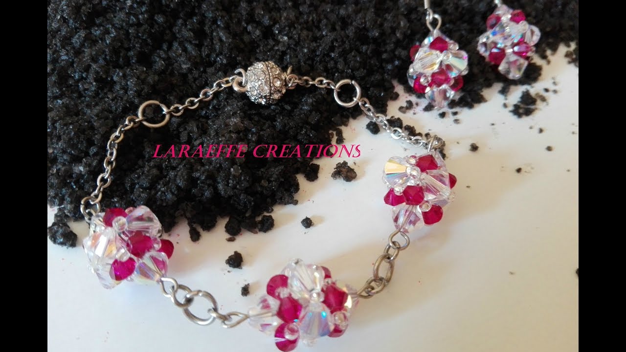 Orecchini+Bracciale Mulberry Swarovski Tutorial-utilizzare avanzi di filo