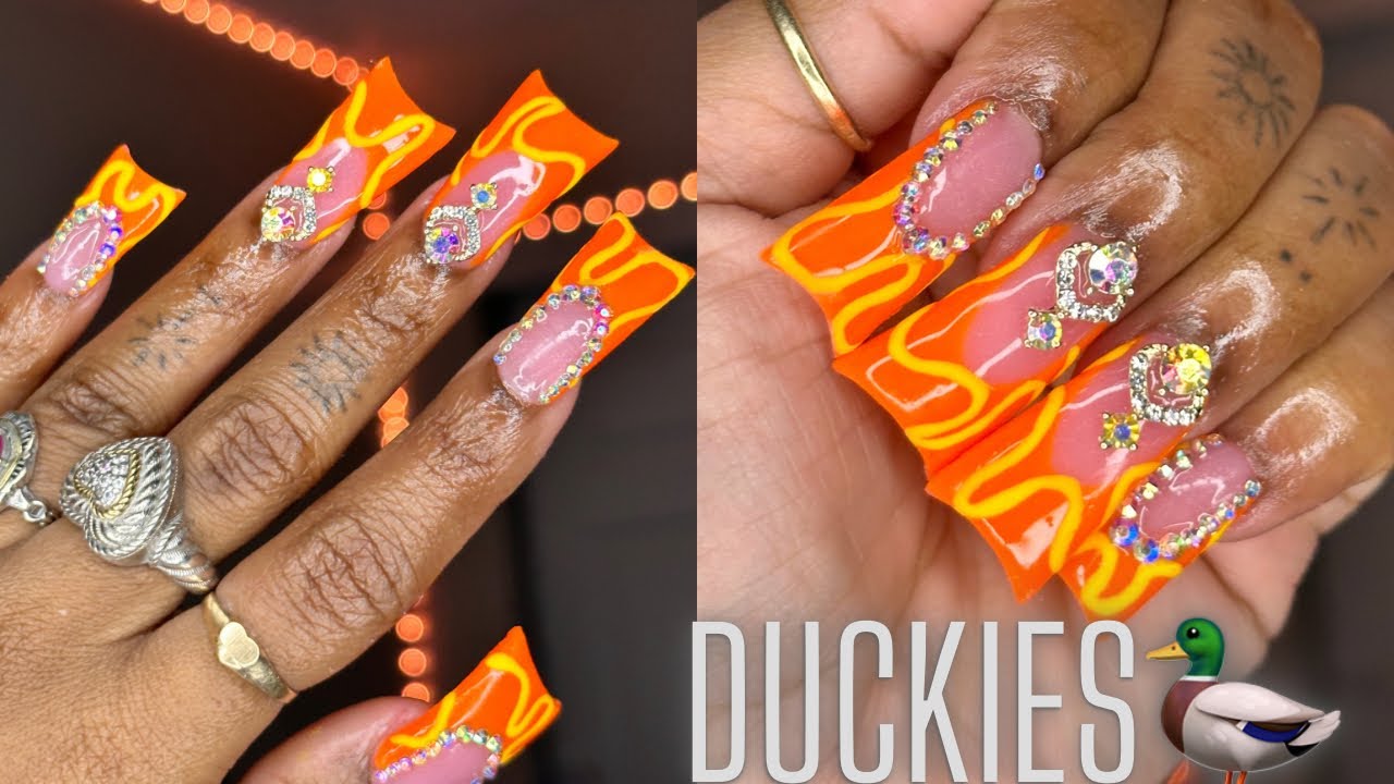Duck Nails with Bling | French Tip Nail Art | Polygel Nails | Vlogmas Day 21