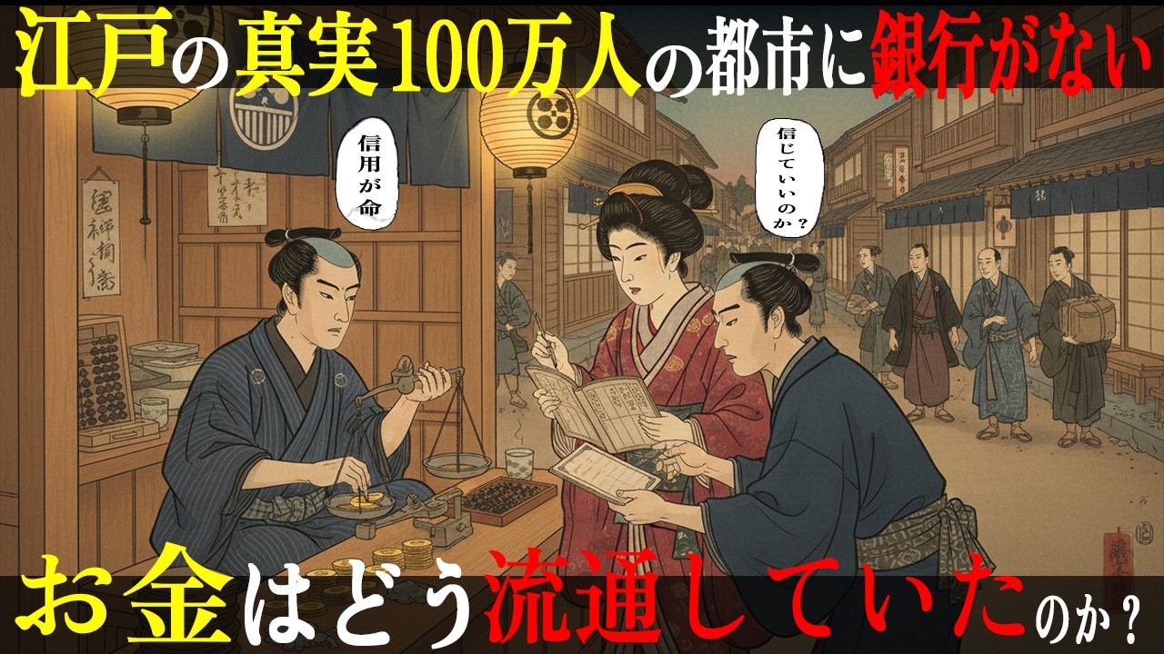 【江戸時代の真実】✨江戸は100万人の都市なのに銀行がなかった ー お金はどう流通していたのか？西洋を驚愕させた金融システムの秘密✨｜江戸の経済｜日本の歴史