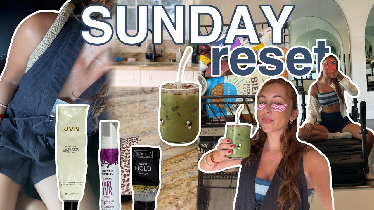 sunday reset vlog 🧺🍵 (wavy hair routine, updates, love island, book shopping, + more!)