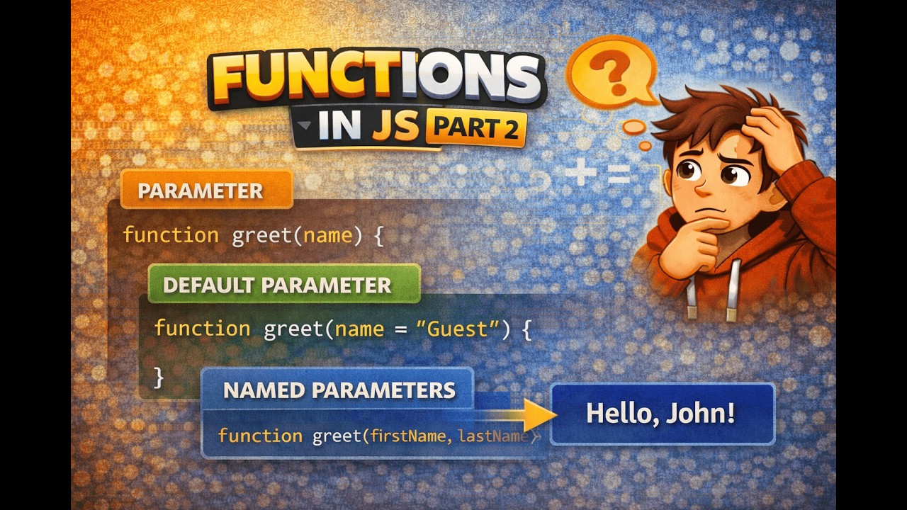 Functions in JavaScript Part 2 | Named Parameters & Default Parameters