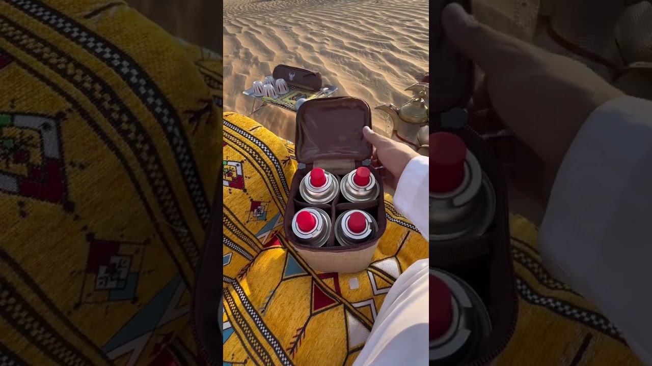 Arabic sand coffee in the desert