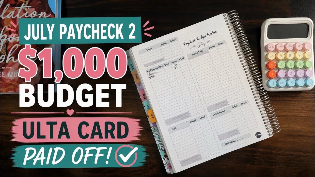 July Paycheck 2 Budget With Me | $1,000 Budget, Ulta Card PAID OFF&hellip; What&rsquo;s Next?