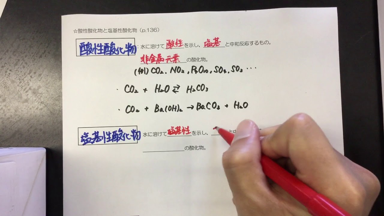 【化学基礎】【化学】　酸性酸化物、塩基性酸化物