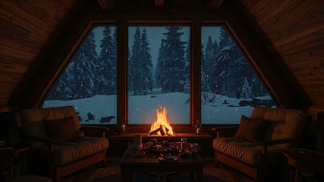 ❄️ Safe Inside 🔥 Cozy Winter Jazz During a Snowy Night