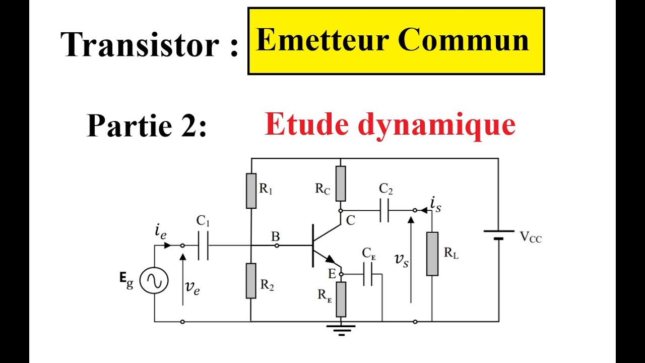 Exercice corrigé (partie 2: Etude dynamique): Transistor bipolaire à Emetteur Commun