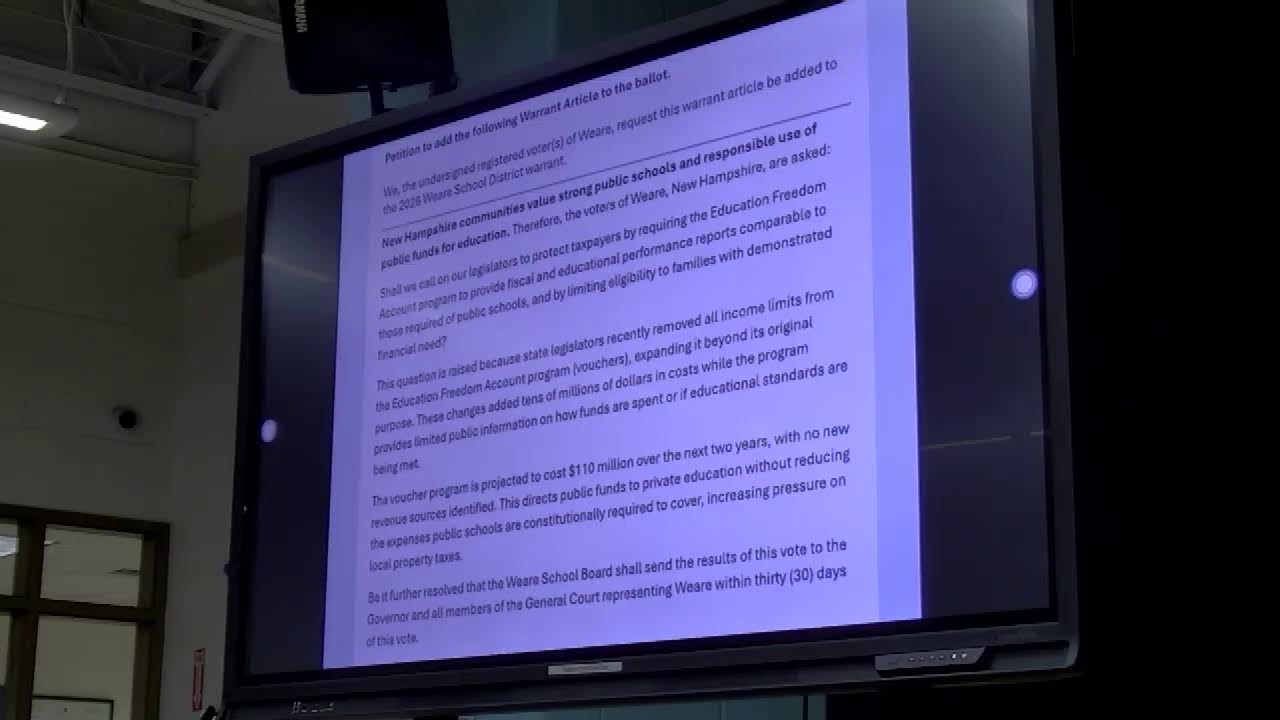 WSD School Board and Deliberative Session 2-4-26