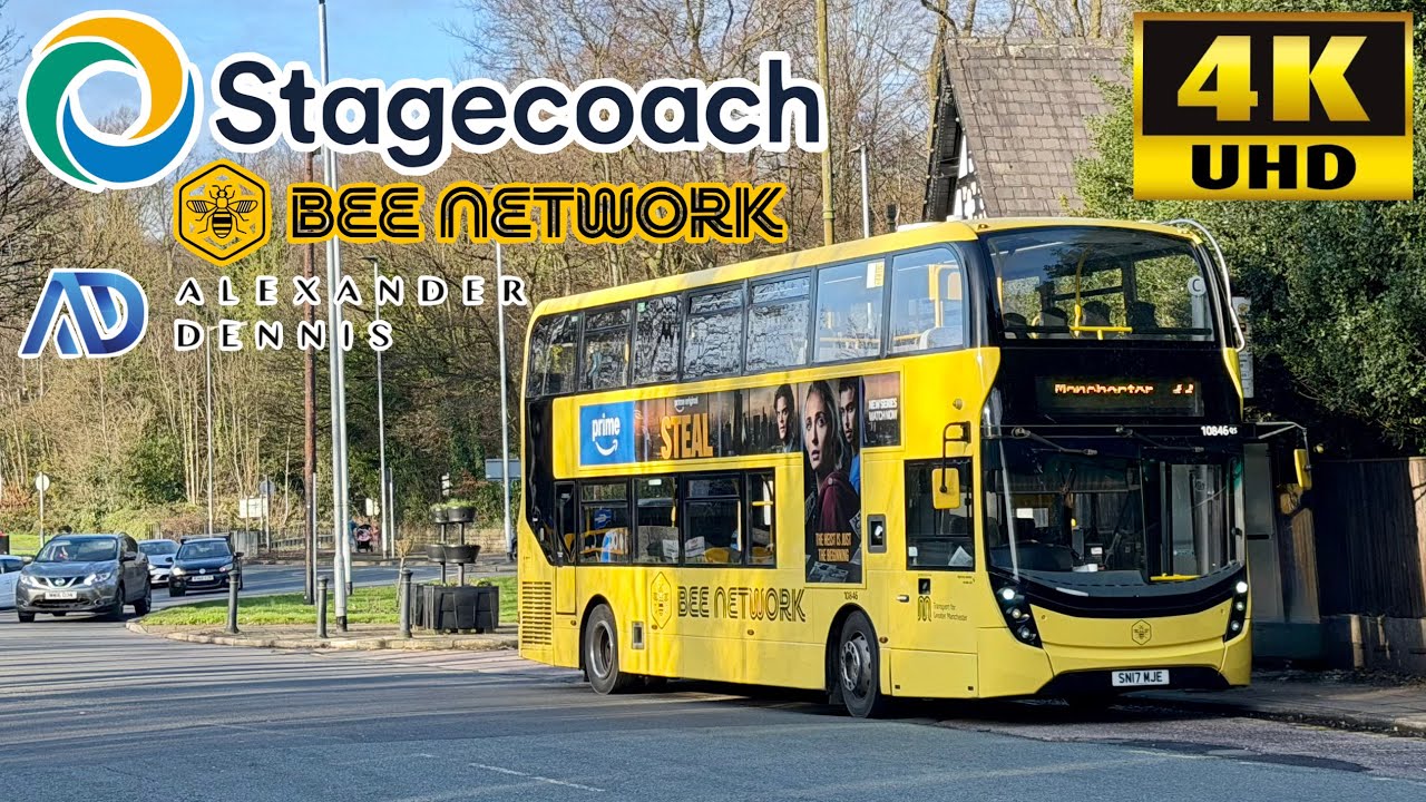 Bus ride from Worsley to Manchester City Centre via Piccadilly Gardens & Eccles route 33 full visual