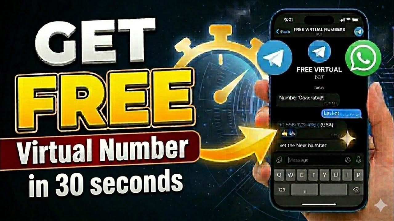 Get free virtual number for WhatsApp Telegram Facebook & OTP