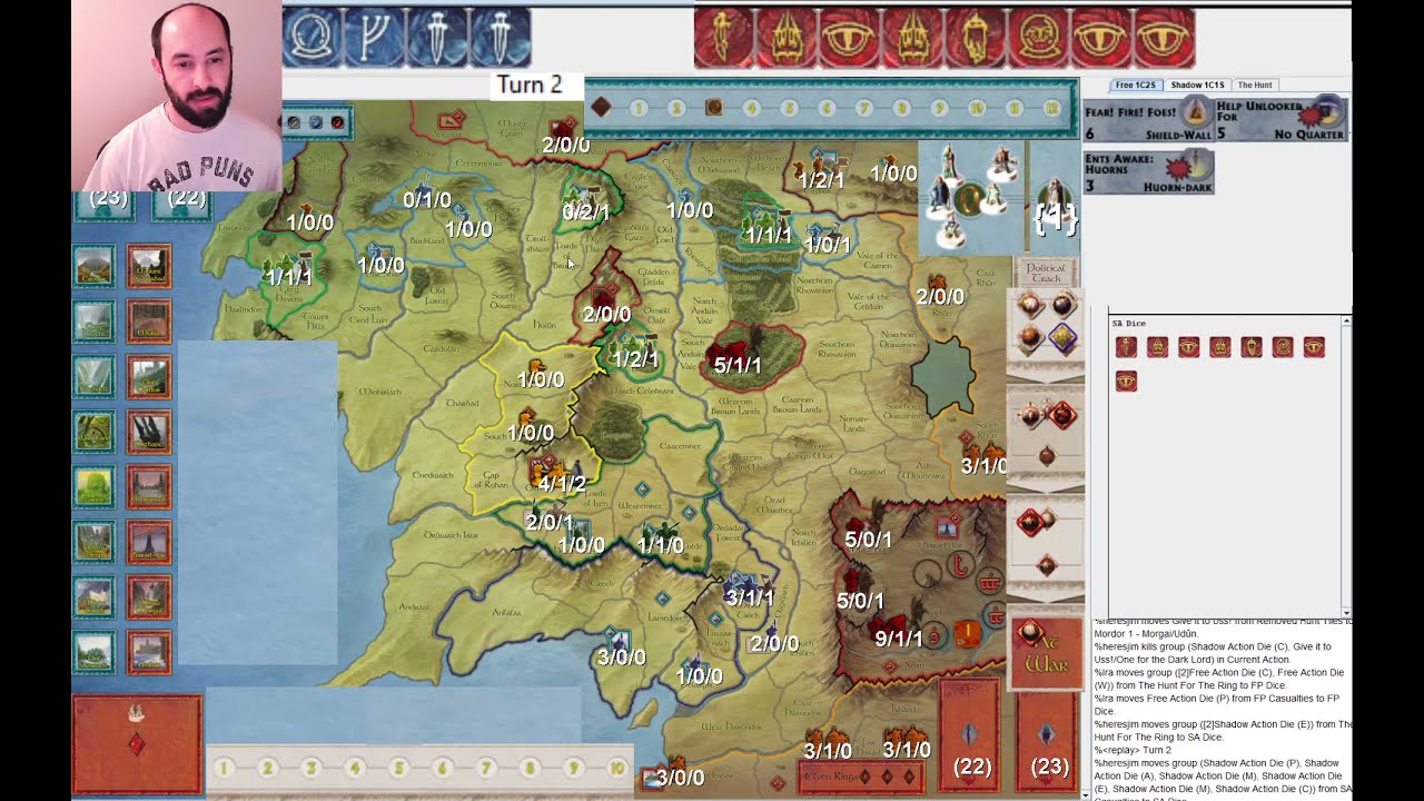 Gandalf Rouses Factions while Hobbits Lead Armies - War of the Ring 2021 Tournament, Round 3, Game 2