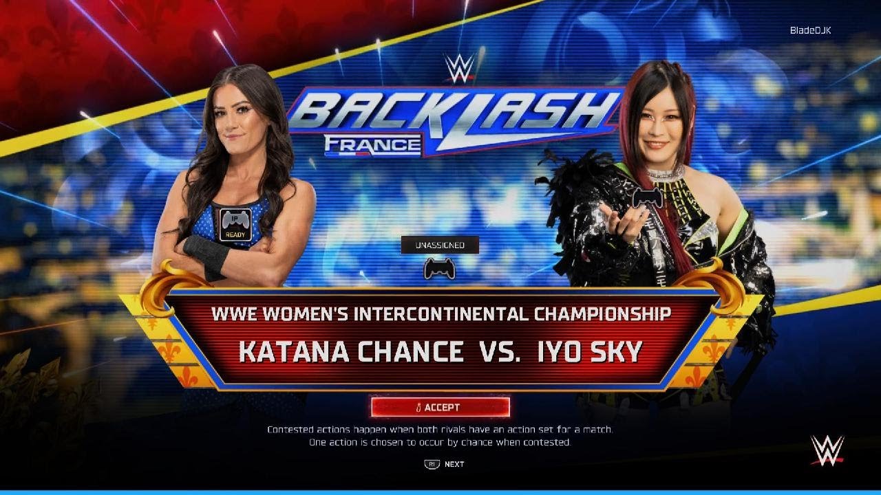 WWE 2K25 Iyo Sky Vs Katana Chance for Women's IC Title - Backlash
