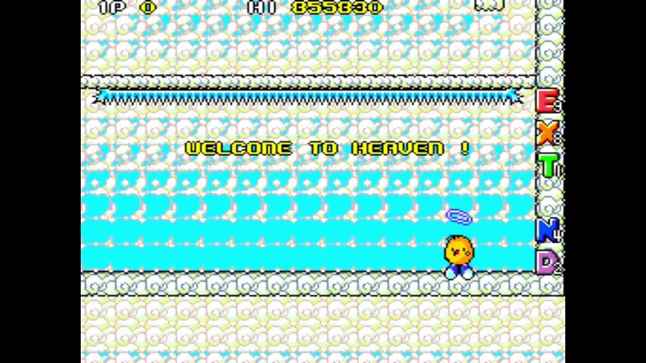 The New Zealand Story How to escape from Heaven without autofire flying All 3 heaven levels shown