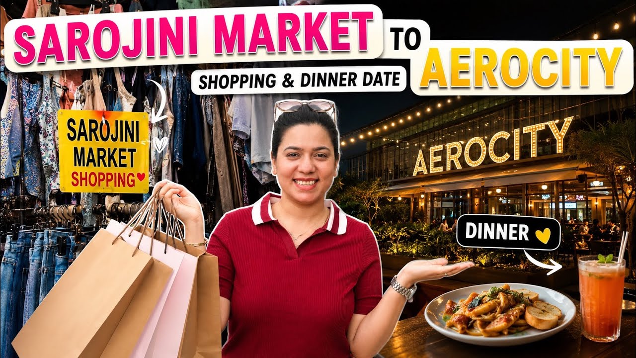 Chalo chalein Sarojini Market 🛍️ | Budget shopping goals unlocked 🔓| Date night at Aerocity Social🍻 