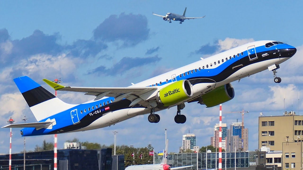 10+ Minutes of PLANESPOTTING at Riga Airport | 🇱🇻 Airbus A220, A330, A319, ATR 72 + MORE | 4K