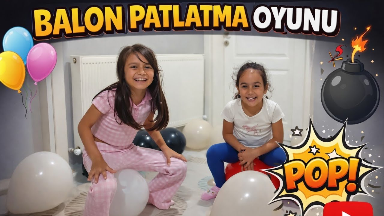 Öykü ve Nisanur’un Balon Patlatma Kapışması!💥 Kim Daha Hızlı Patlatacak?🎈💥Who Pops More Balloons? 🏆🎈