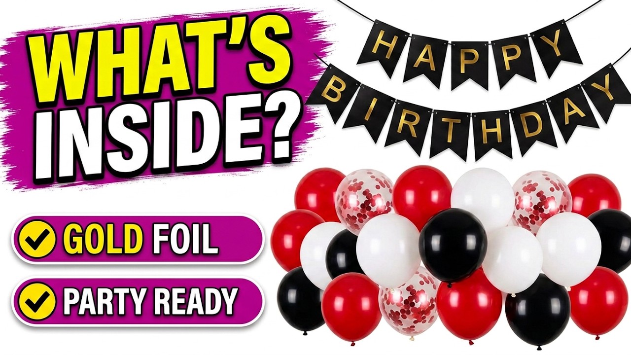 Check out what comes in this vibrant happy birthday banner!