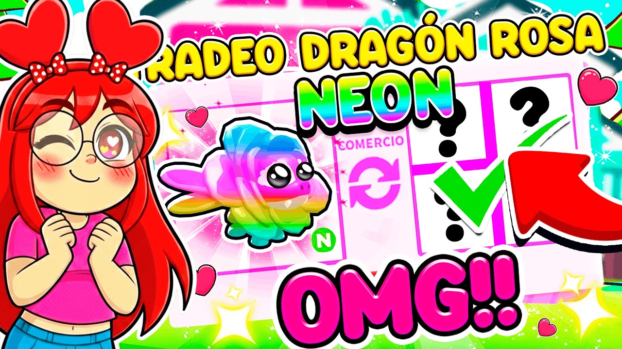TRADEÉ DRAGÓN ROSA NEÓN de ROBUX por la MEJOR OFERTA en ADOPT ME! 😱💖 | Roblox Luly