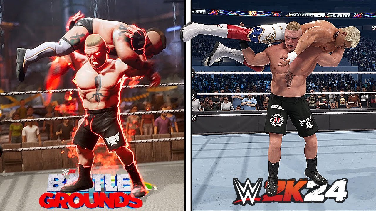 WWE 2K24 против WWE 2K Battlegrounds (эпическое сравнение финишеров) !!!