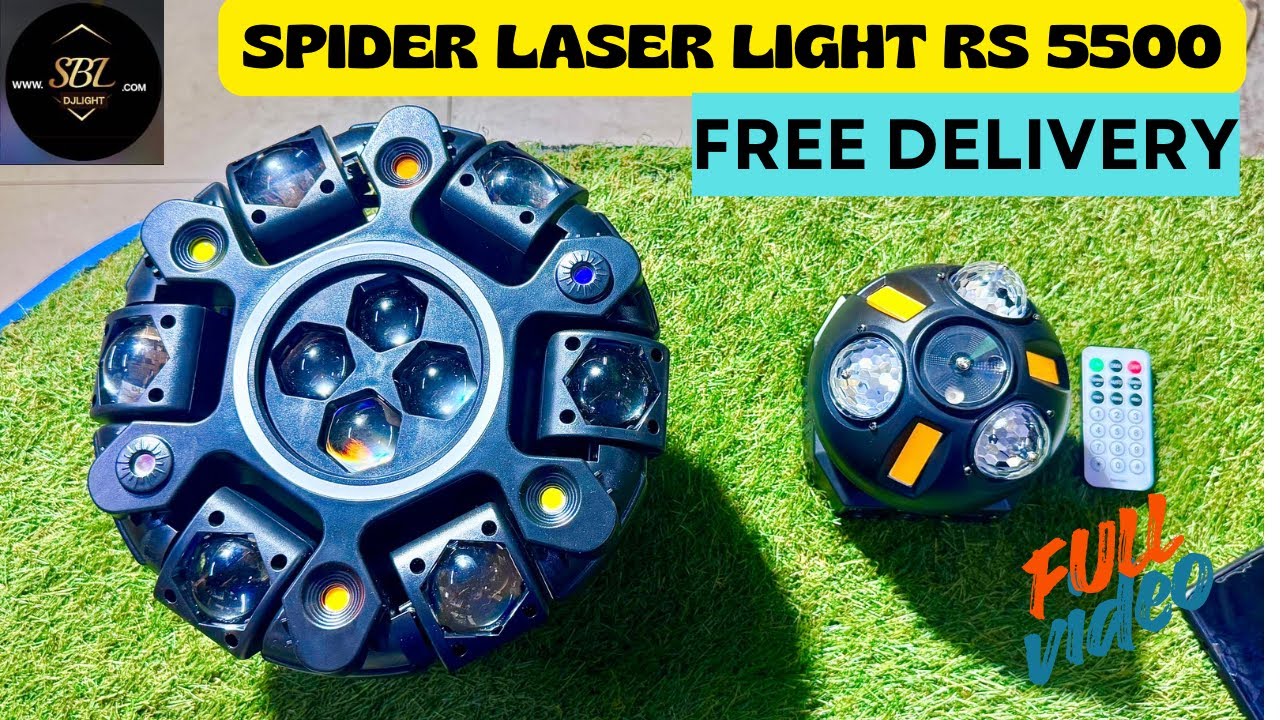 SBL 6 in 1 R+G led+STROBE WITH 6 led Laser Light & 3 eye CRYSTAL SPIDER @Rs5500 | DJ Light price