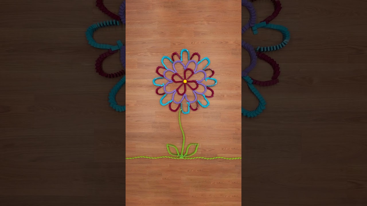 satisfying domino flower topple! 🌺 #H5dominocreations