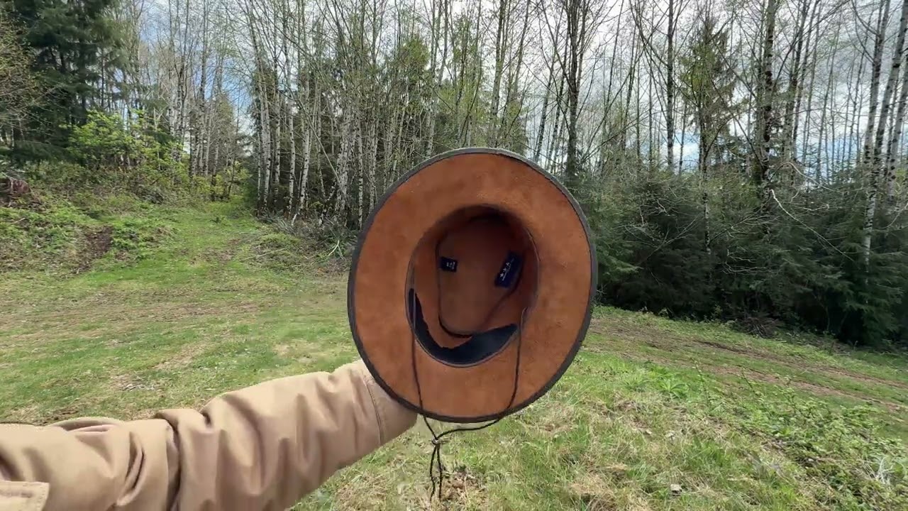 American Hat Makers Leather Crushable Outback Hat