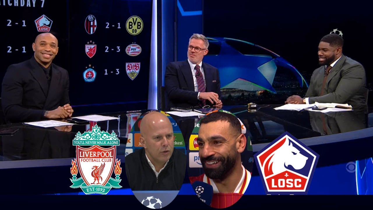 Liverpool vs LOSC 2-1 Mohamed Salah And Arne Slot Reaction🔥 Thierry Henry And Carragher Analysis