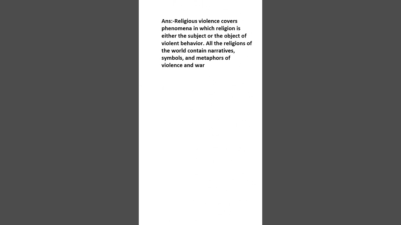 What is Religious violence?