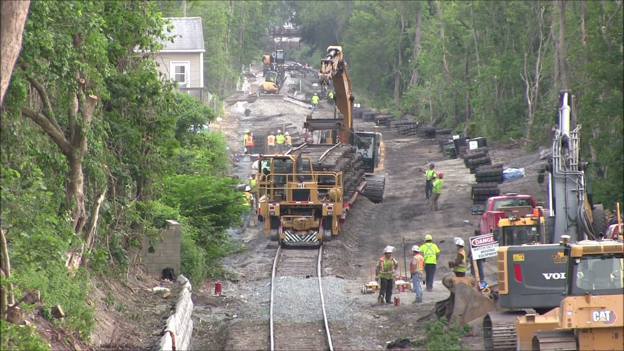 South Coast Rail: Removing old railroad tracks for replacement - Fall River, MA