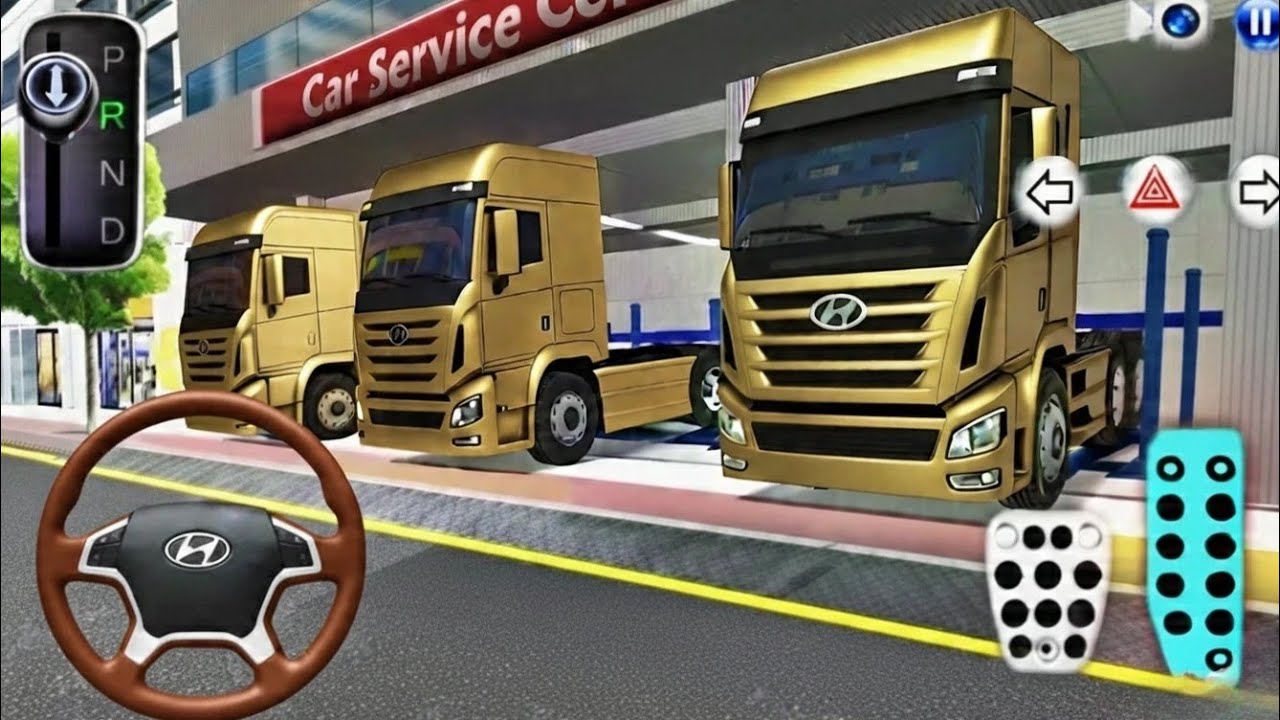 New Hyundai xcinet Transporter Trucks At Auto Repair Garage- 3D Driving Class2026- Android Game2026