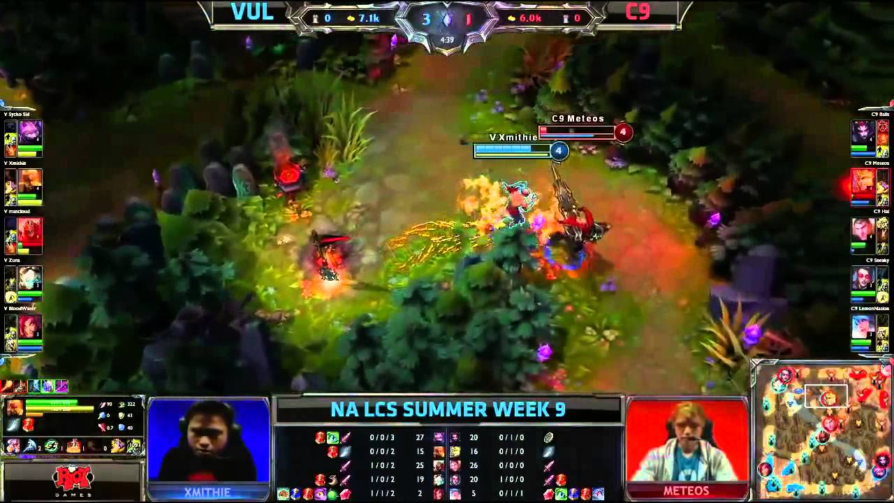 Xmithie Lee Sin slowmotion kick Meteos | Vulcun vs C9 | NA LCS