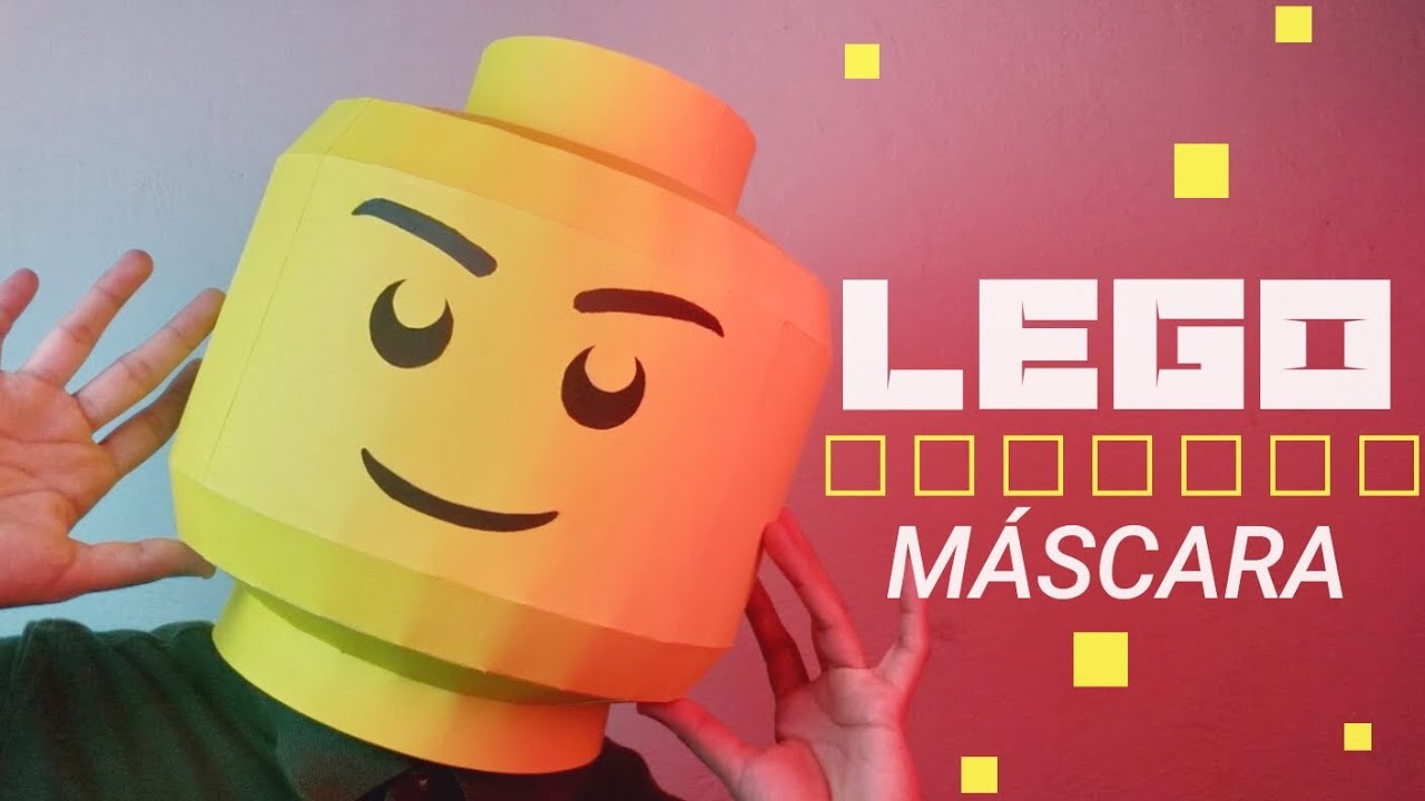 Como hacer una MÁSCARA de cabeza LEGO con PAPEL DIY | Momuscraft