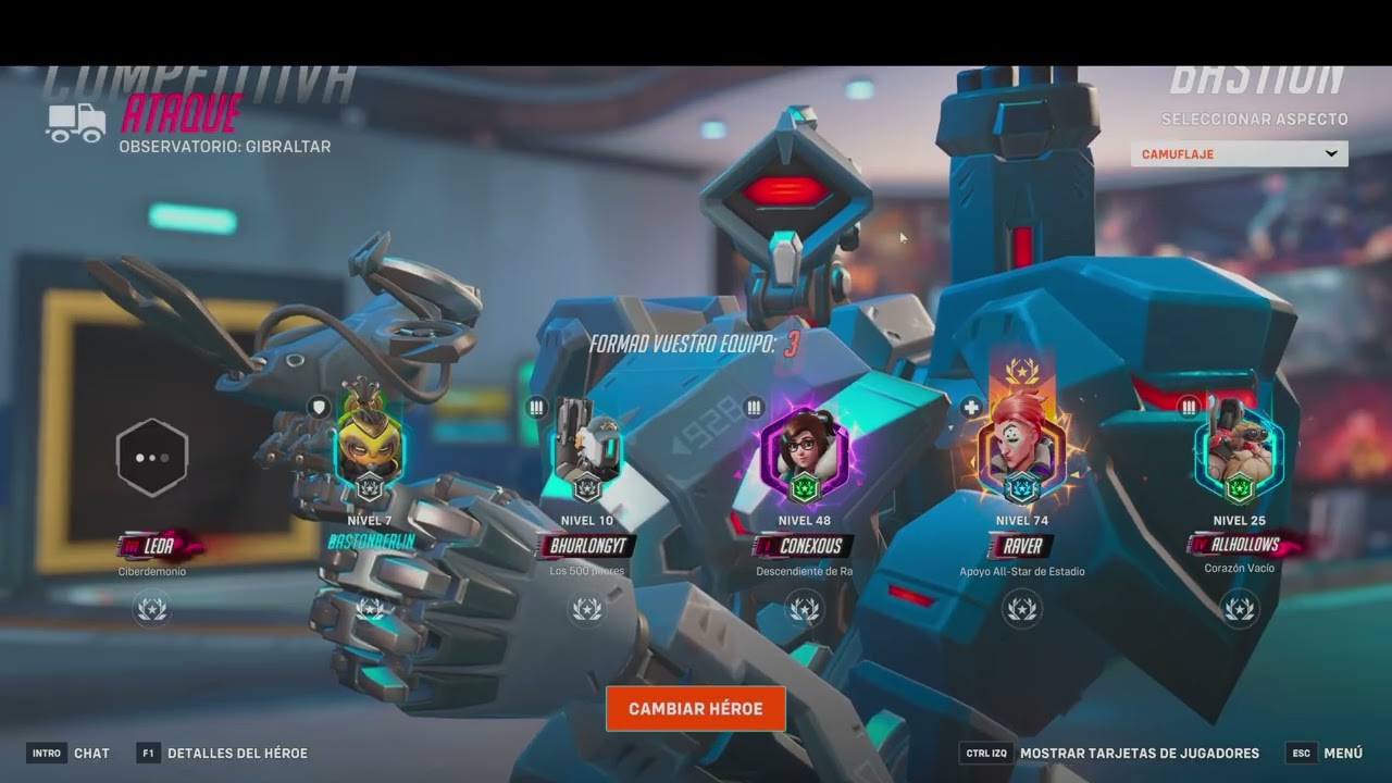 HACIENDO LO MIO CON BASTION EN TEMPORADA 18 COMPETITIVO OVERWATCH 2
