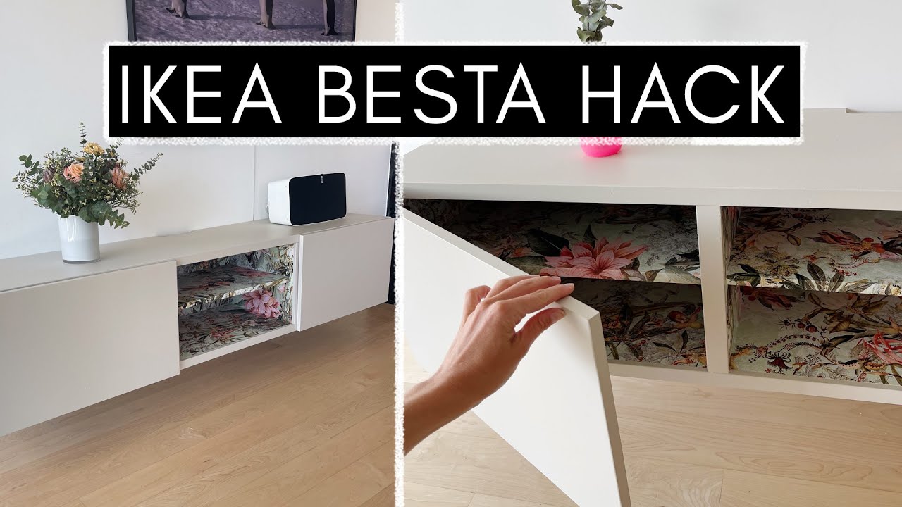 IKEA BESTA streichen & tapezieren mit MissPompadour: Kommode mit Tapete pimpen | IKEA Hack